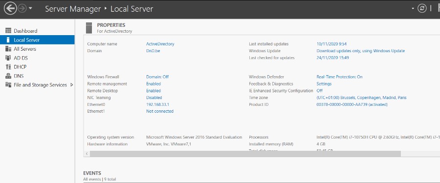 Domain controler windows 2019